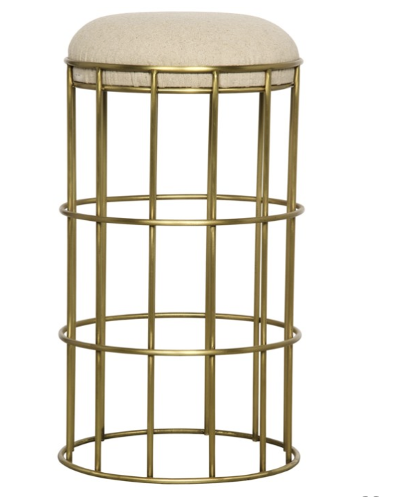 Ryley Barstool, Metal with Brass Finish