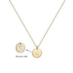 Necklace - Dainty Disc W/ Initial (Gold) (C)