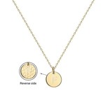 Necklace - Dainty Disc W/ Initial (Gold) (F)