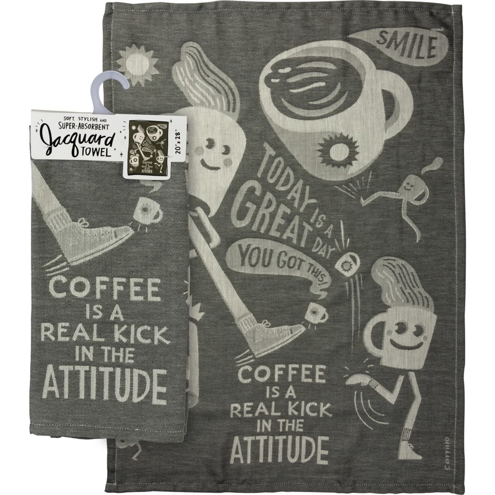 Dish Towel - Coffee Is A Real Kick In The Attitude