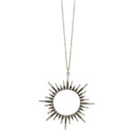 Necklace - Silver Sunburst Crystal