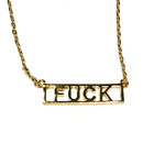 Necklace - Fuck (Gold)(16”+2” Ext)