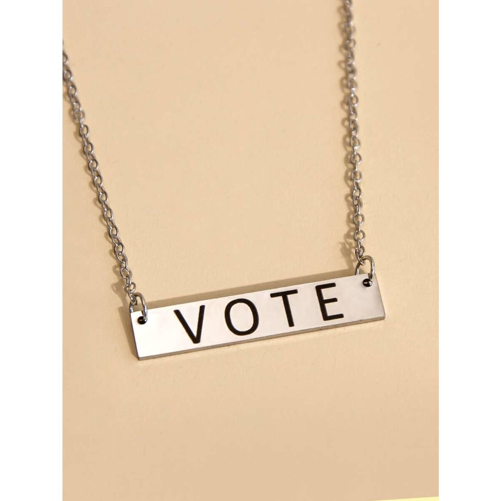 Necklace - Vote (Silver Bar)