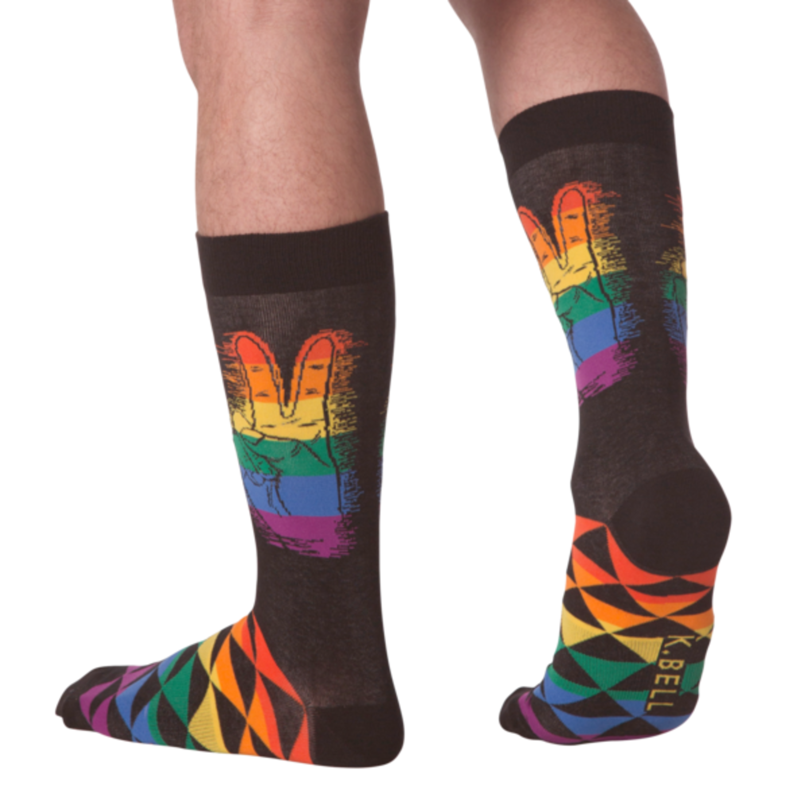 Socks (Mens) - Pride Peace Sign