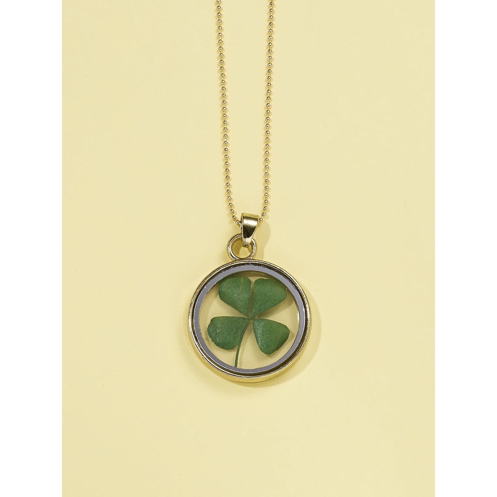 Necklace - Pressed Shamrock (gold)