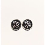 Earrings - FFS - Black With White Letters