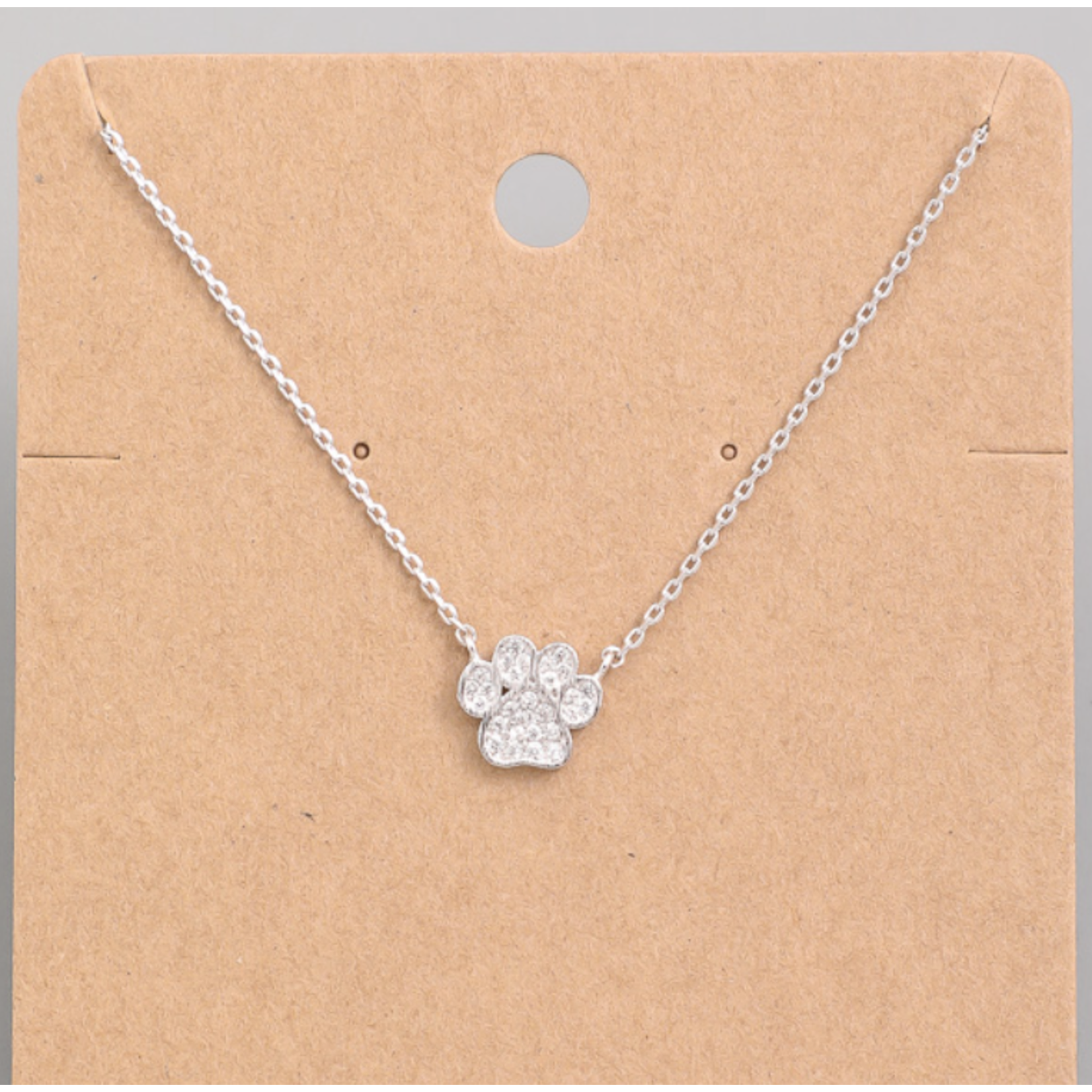 Necklace - Paw Print - Silver