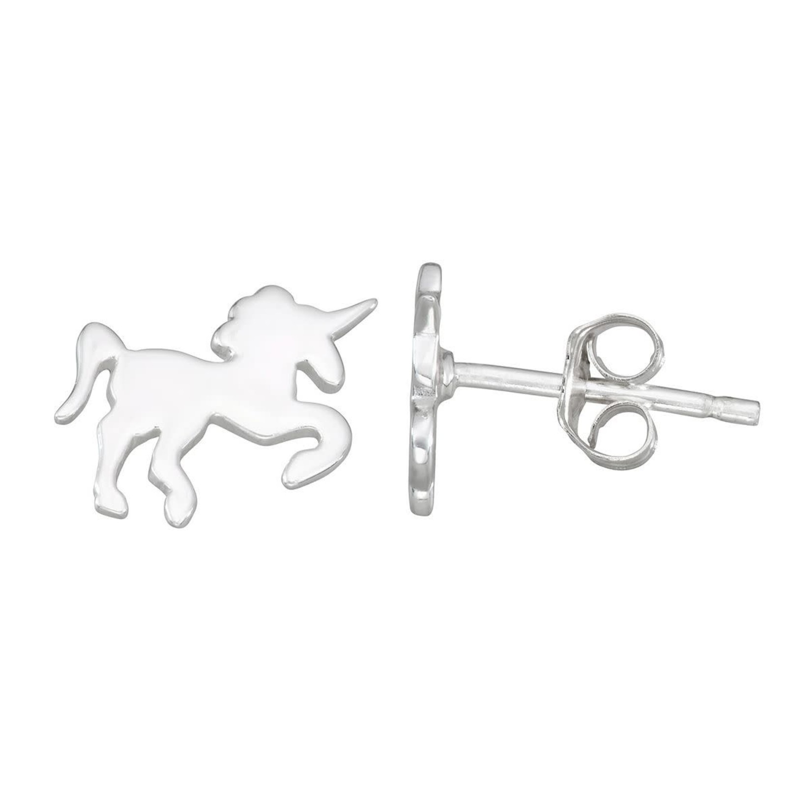 Earrings - Silver Tone Unicorn