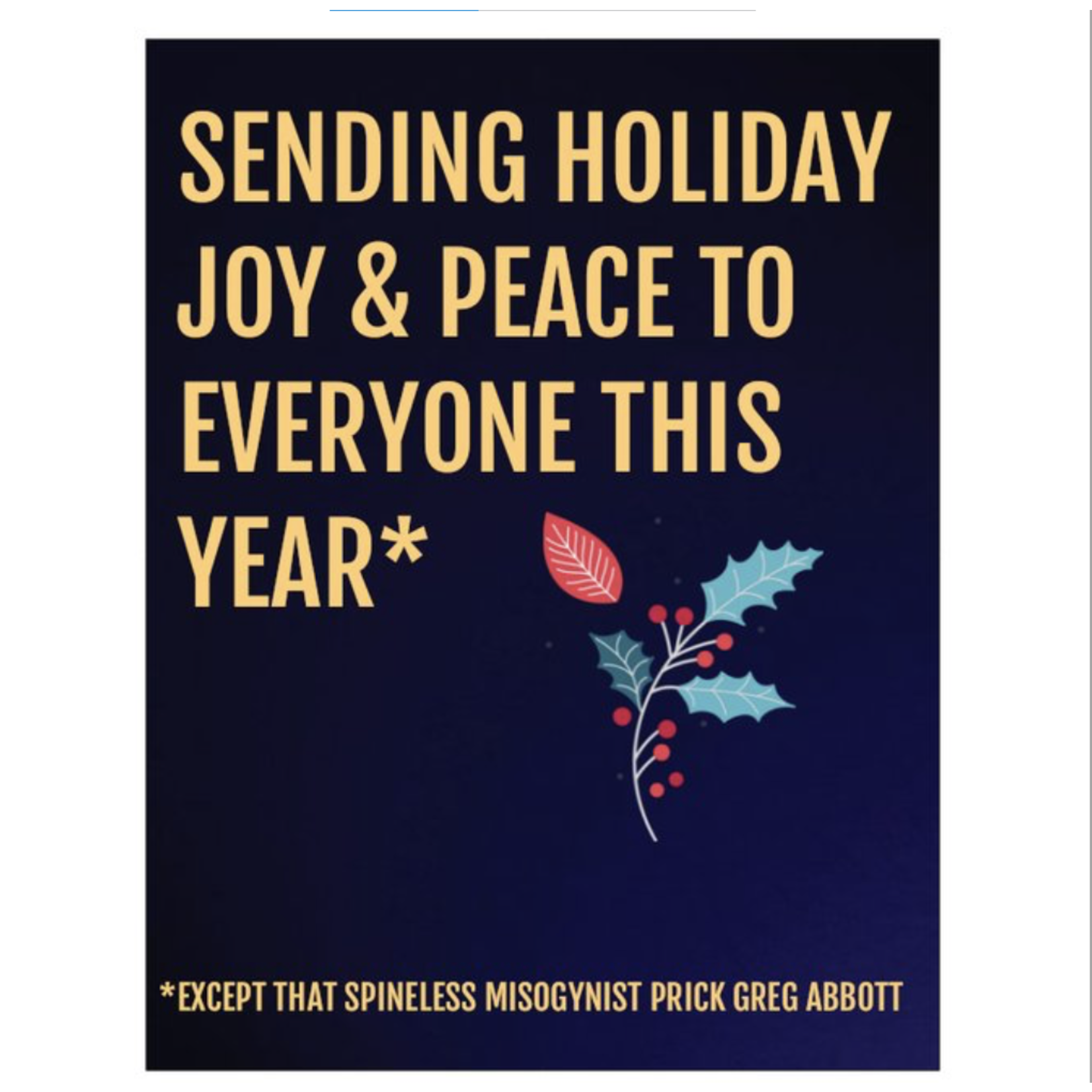 Card (Holiday) (10 Pack) - Sending Holiday Joy And Peace To Everyone This Year