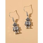 Earrings - Silver Robots