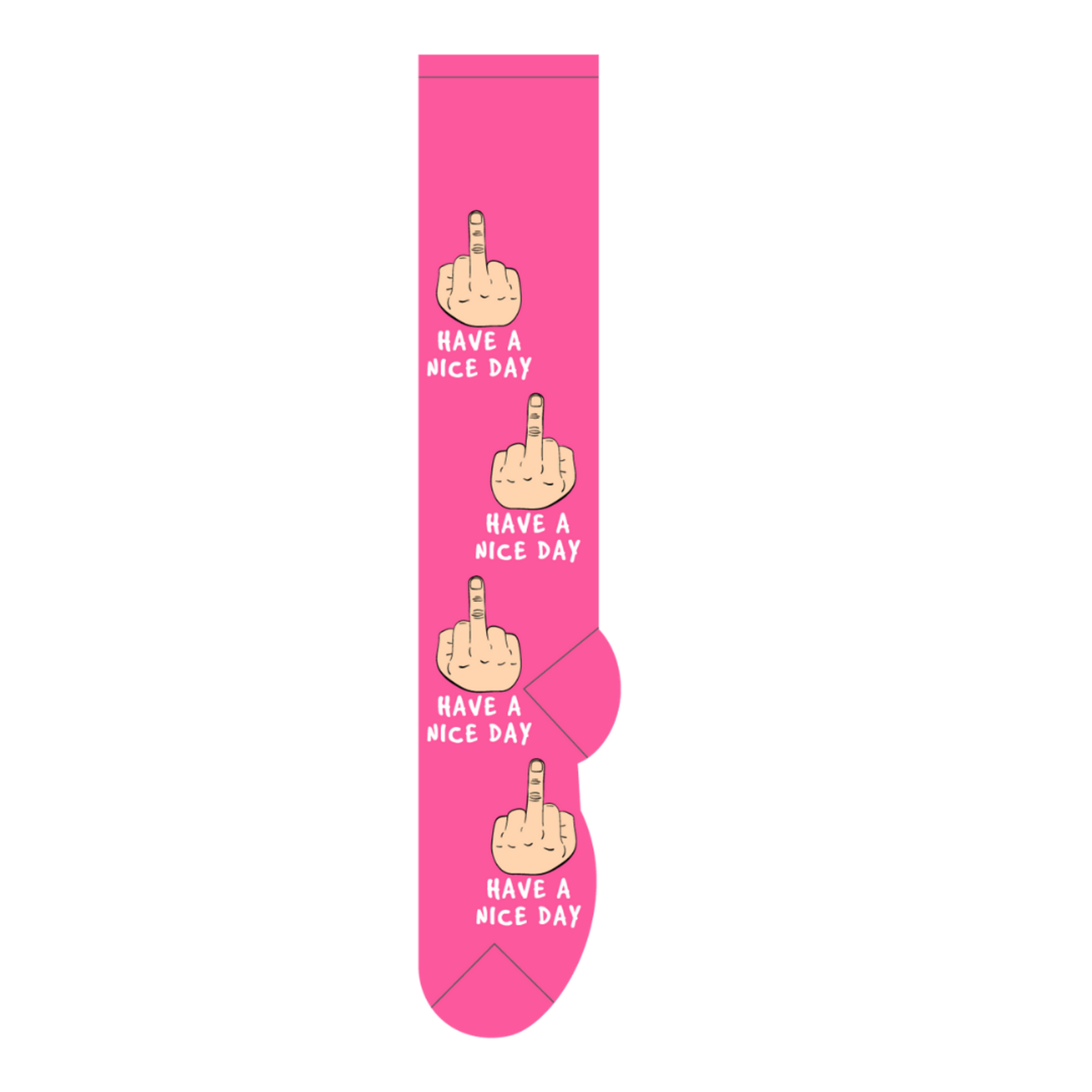 Socks (Womens) - Middle Finger - Have A Nice Day - Pink