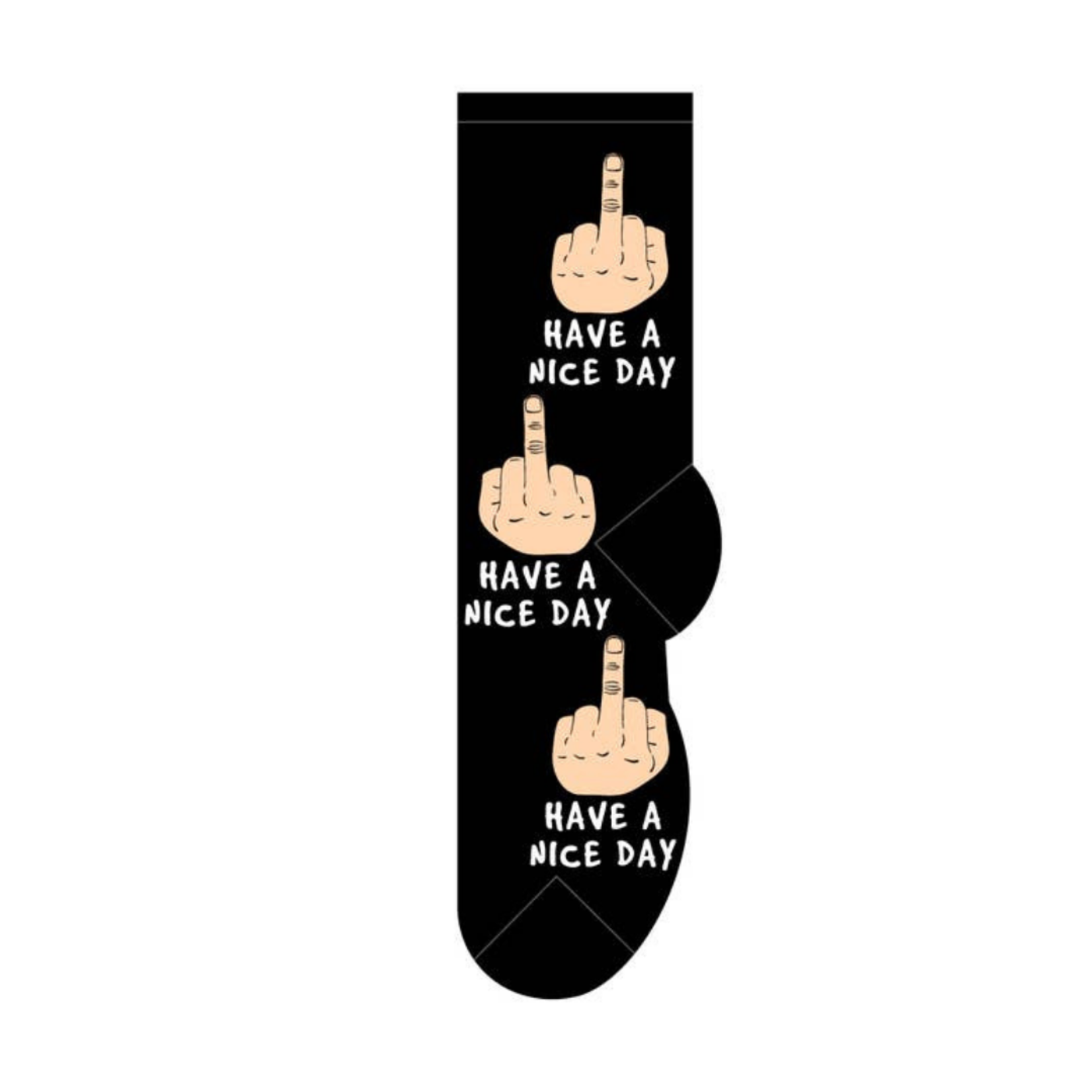 Socks (Mens) - Middle Finger - Have A Nice Day - Black