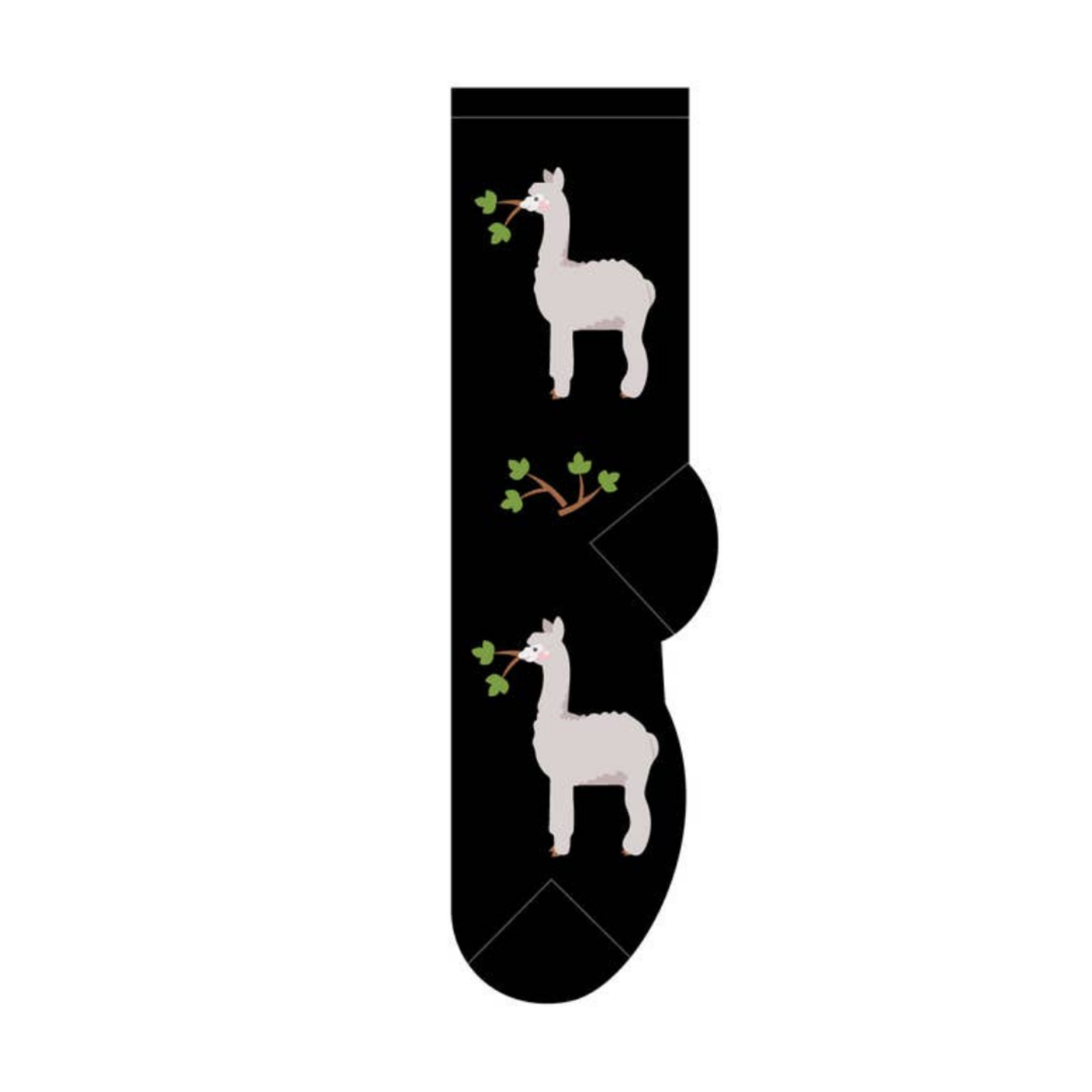 Socks (Womens) - LLamas - Black