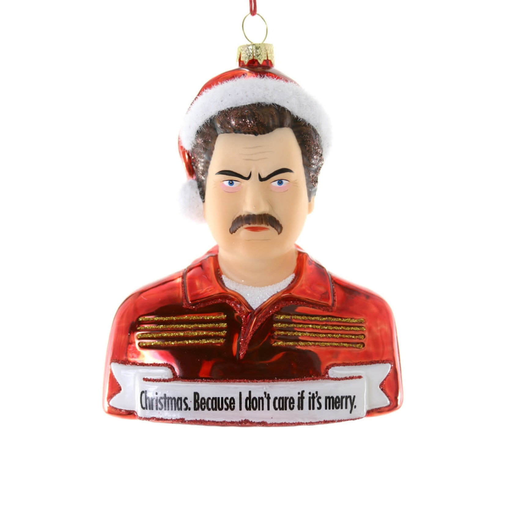 Ornament - Ron Swanson - "Christmas, Because I Don't Care If It's Merry"