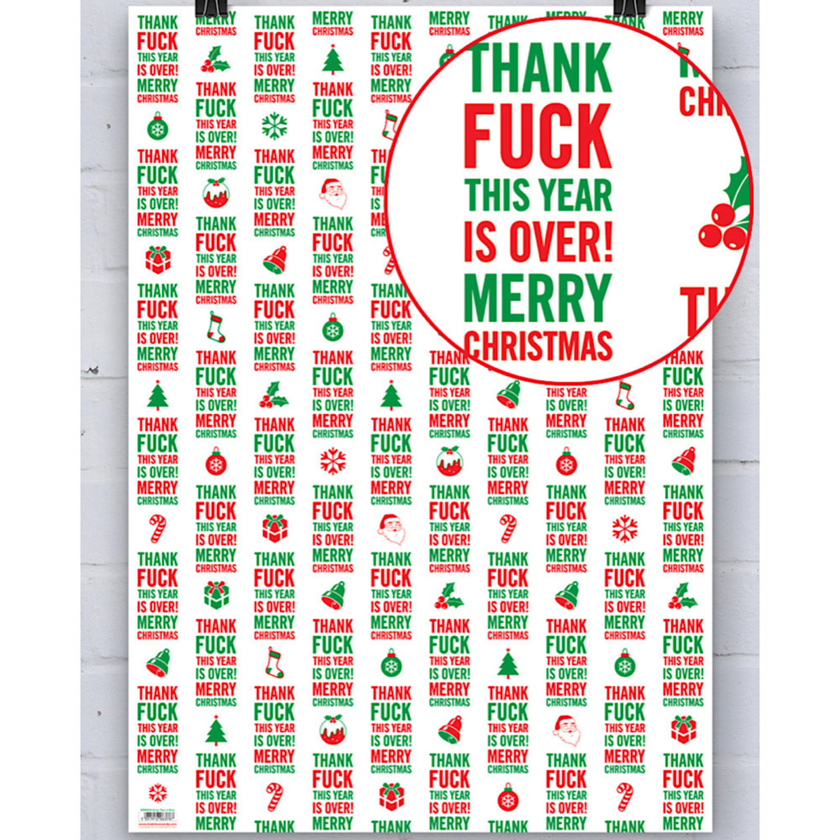 Wrapping Paper - Thank Fuck This Year Is Over Merry Christmas