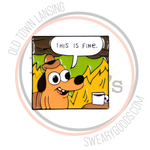 ALX Pin - This Is Fine Square Text