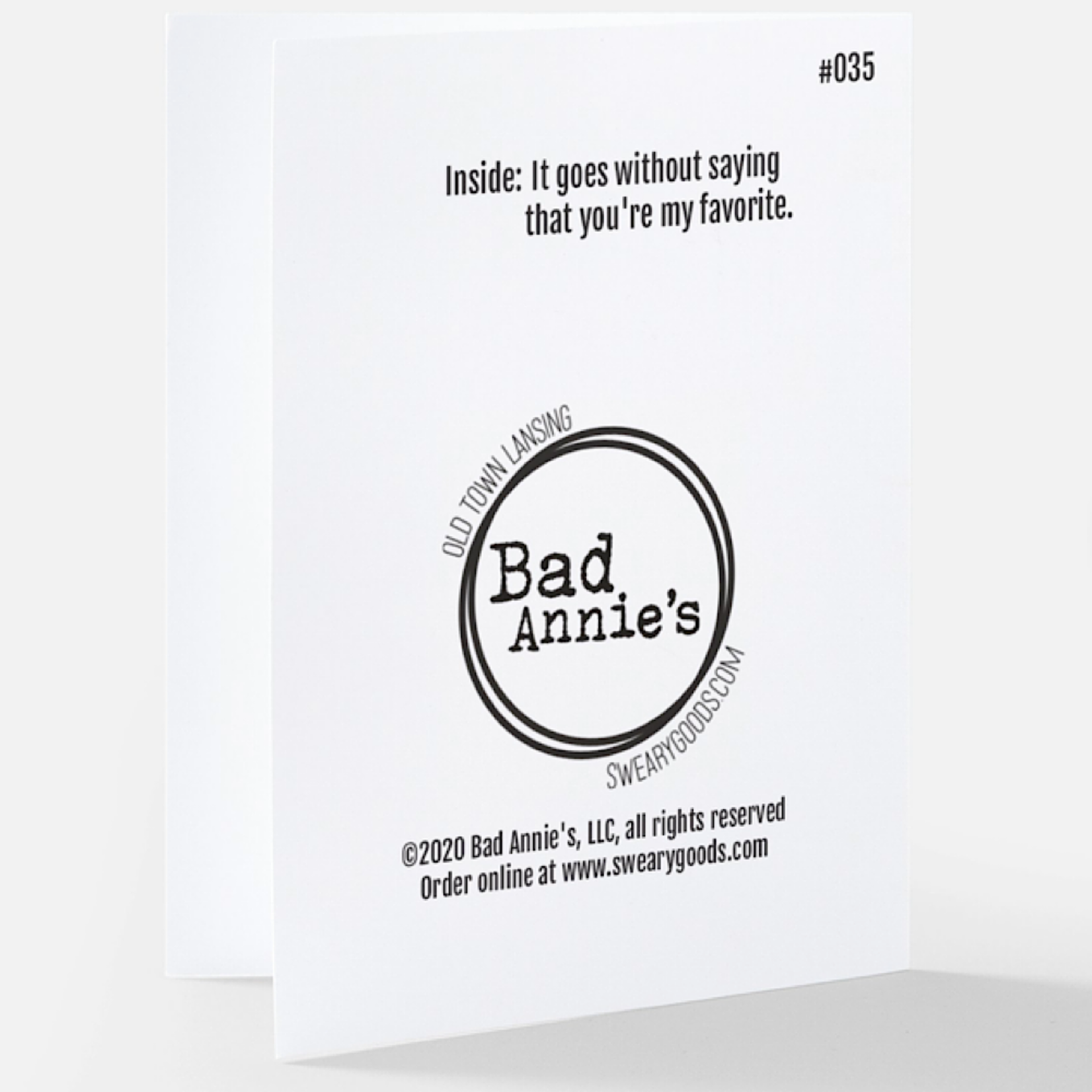 Bad Annie’s Card #035 - You Are The Most Inappropriate Person That I Know