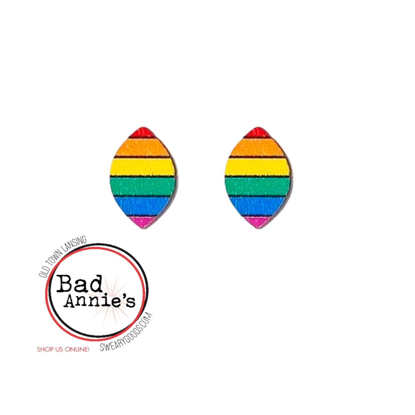 Earrings - Wooden Rainbow Vaginas