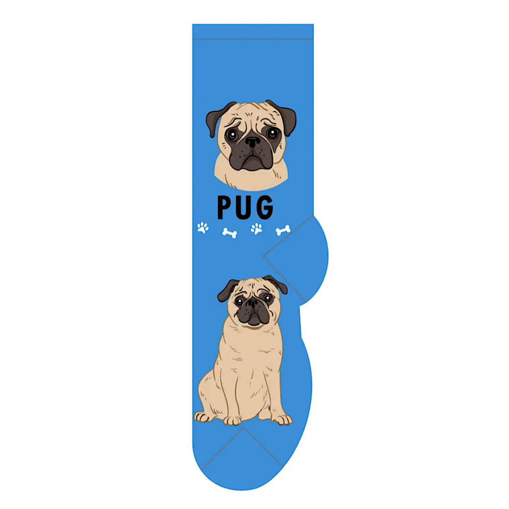 Socks (Womens) - Pug (Blue)