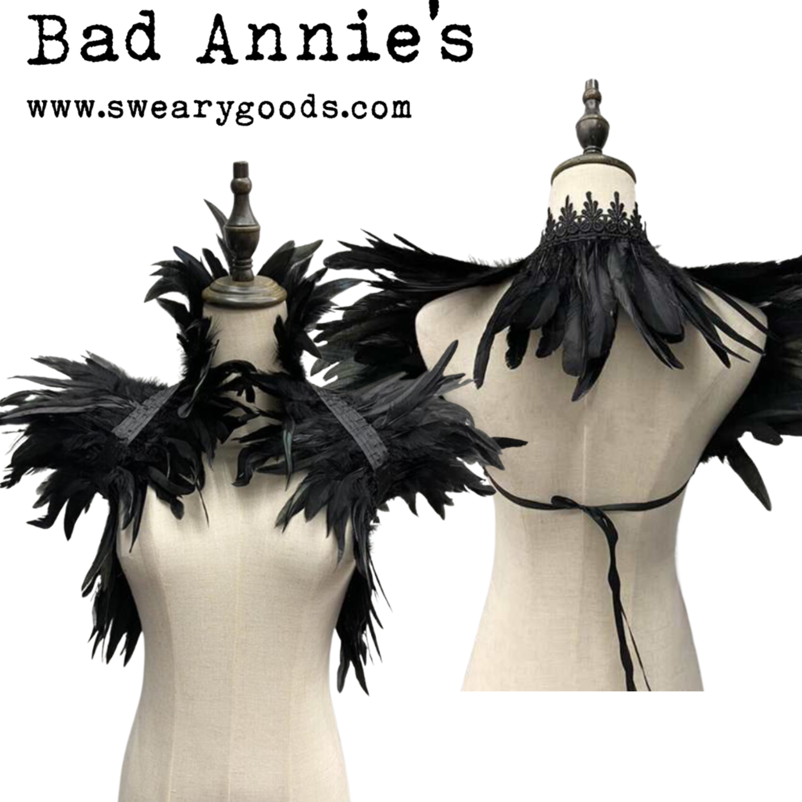 Feather Capelet - Black