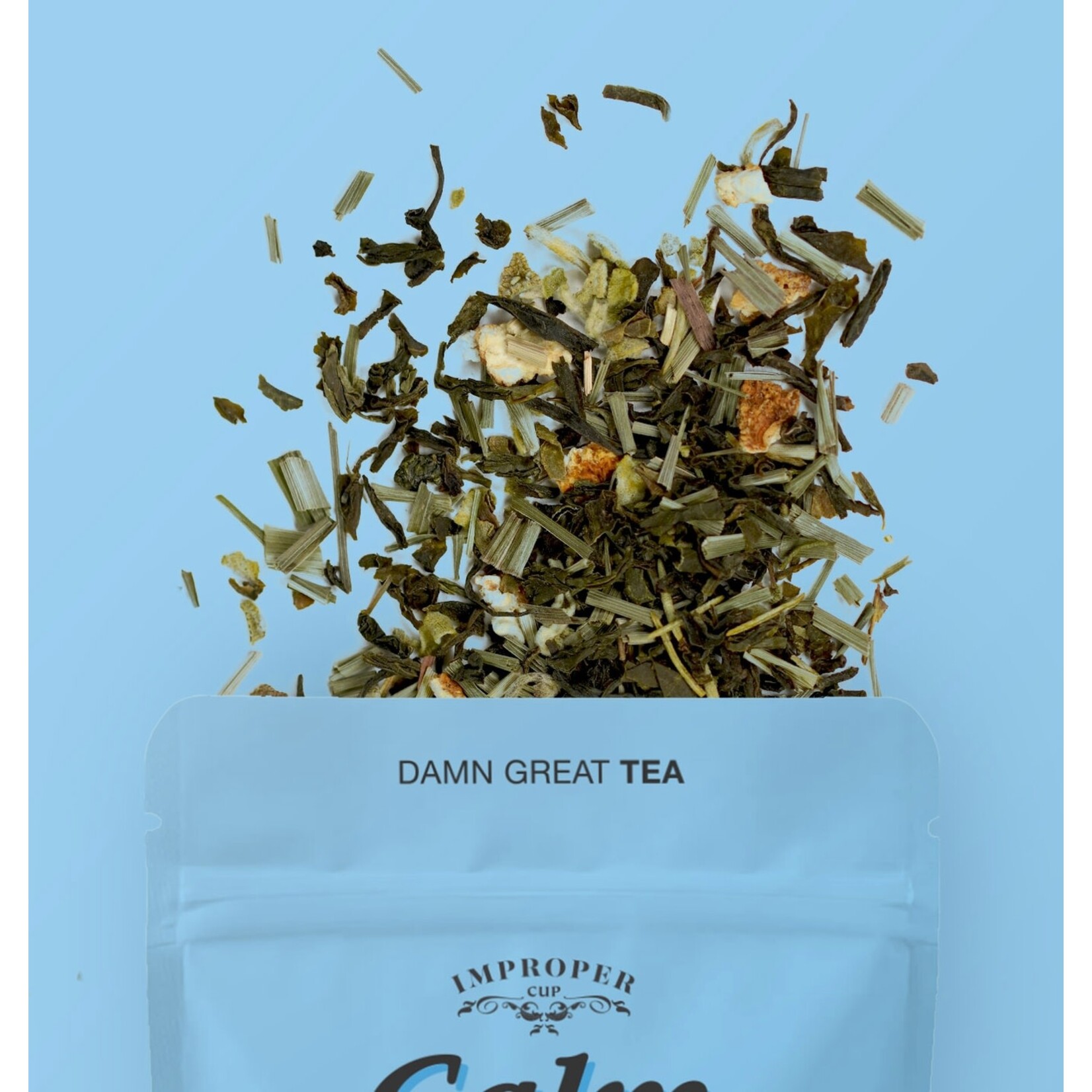 Tea Pouch - Calm The F Down -Green Tea, Lemongrass, Tangerine, Rosemary, Sage