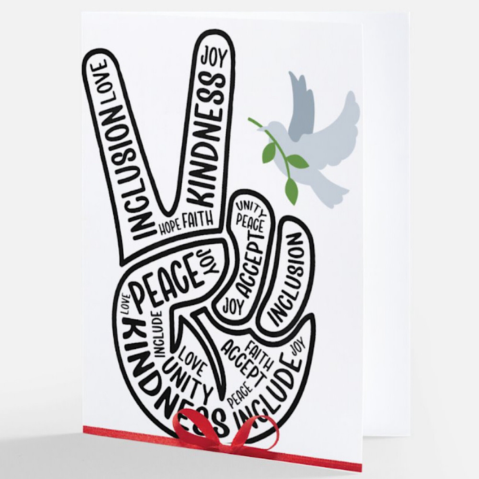 Bad Annie’s Card (Holiday) (5 Pack) - Peace Sign Hand Inclusion Love Joy Kindness Unity