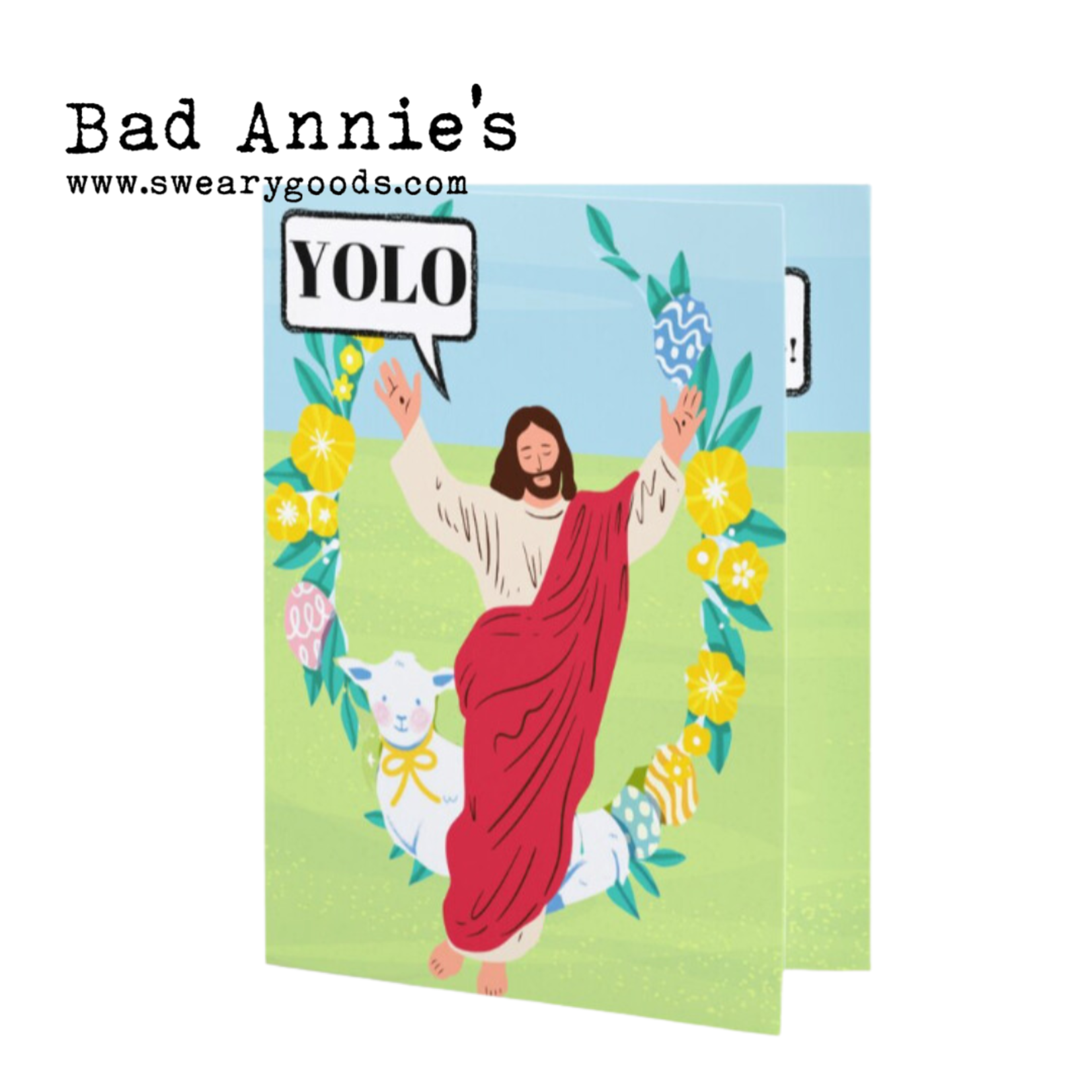 Card #E1 - Yolo! (inside: Just Kiddin', Happy Easter)