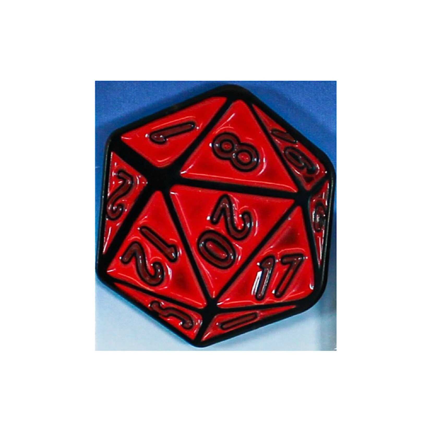 Pin - D 20 die red (dungeons and dragons)