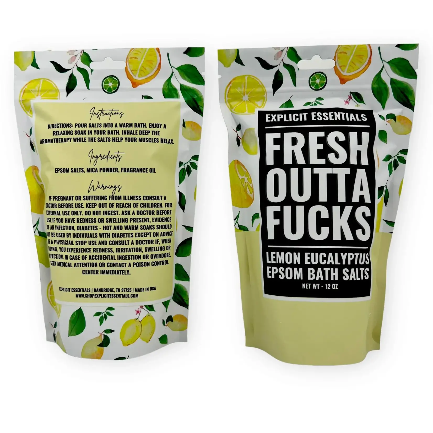 Epsom Bath Salts - Fresh outta fucks (lemon eucalyptus)