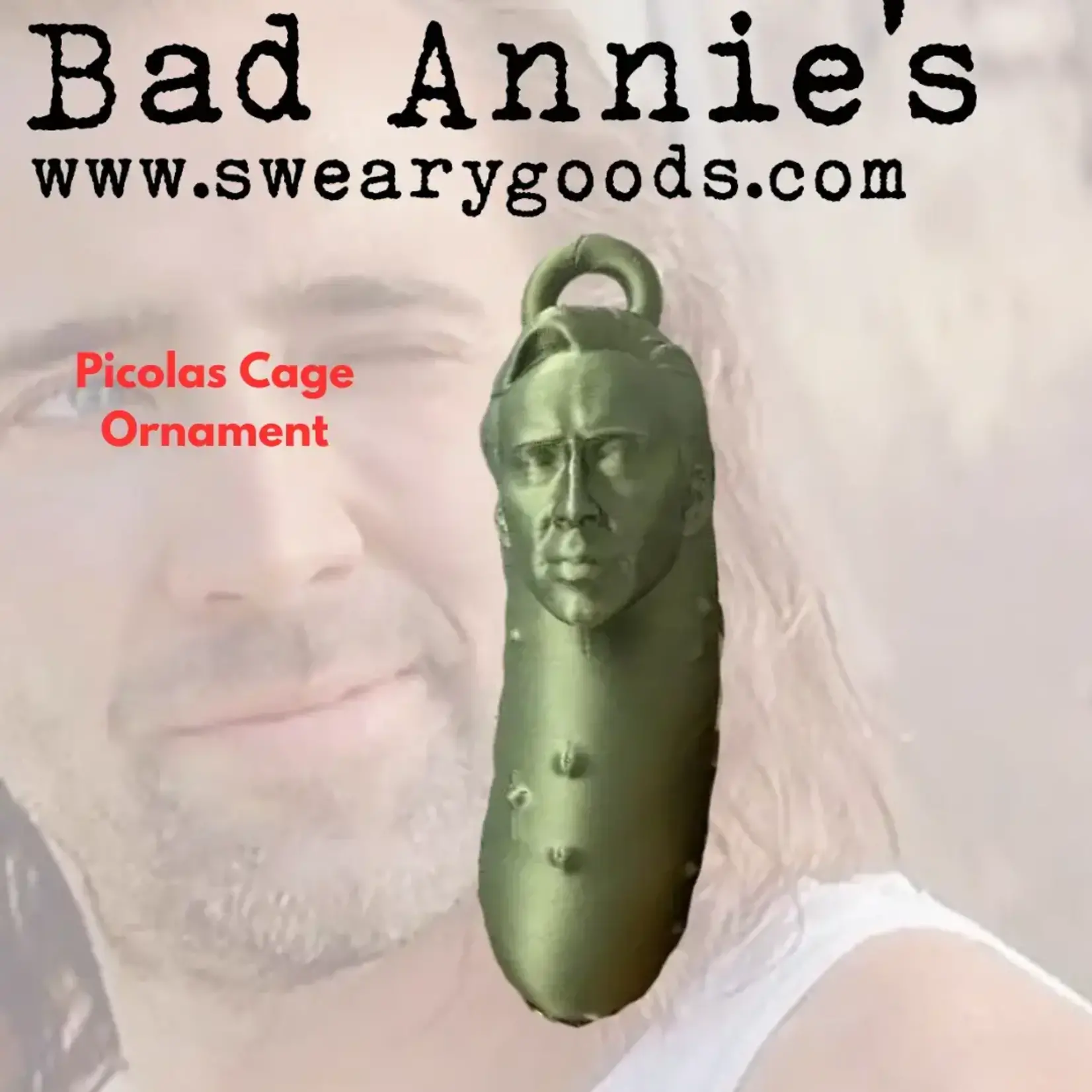 Ornament - Picolas Cage (Nicholas Cage's Face On Pickle)