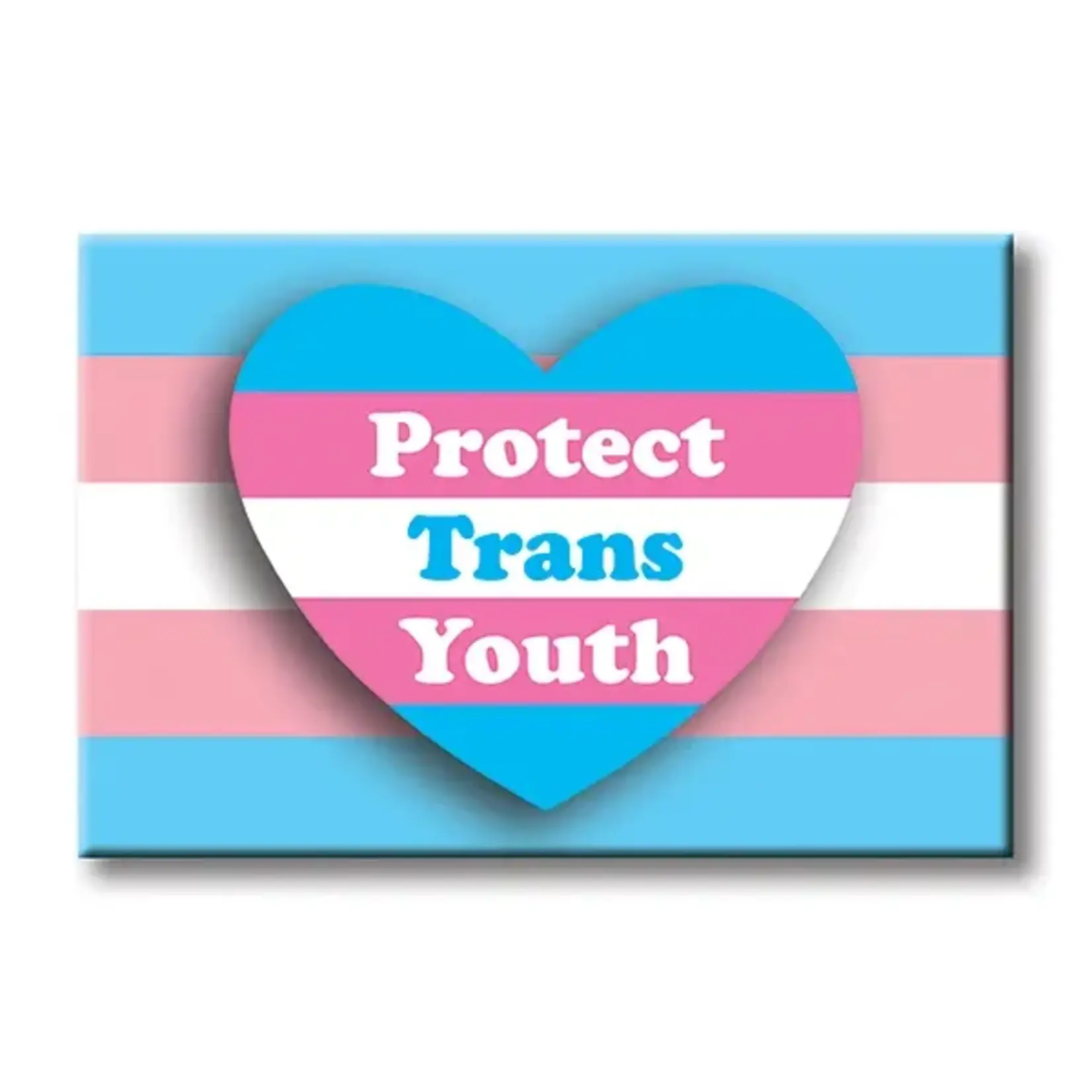 Magnet - Protect trans youth (heart and flag)