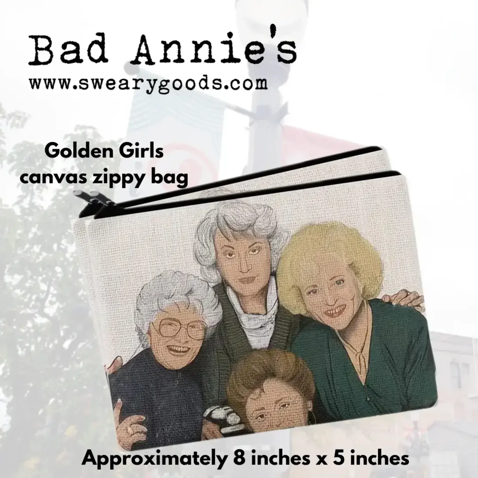 Pouch - Golden Girls - Canvas - 8 x 5 zip pouch