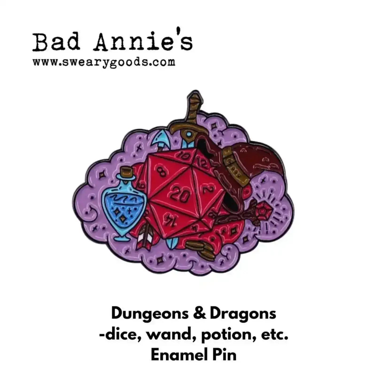 Pin - 20 Sided Die Potion Sword - Dungeons & Dragons