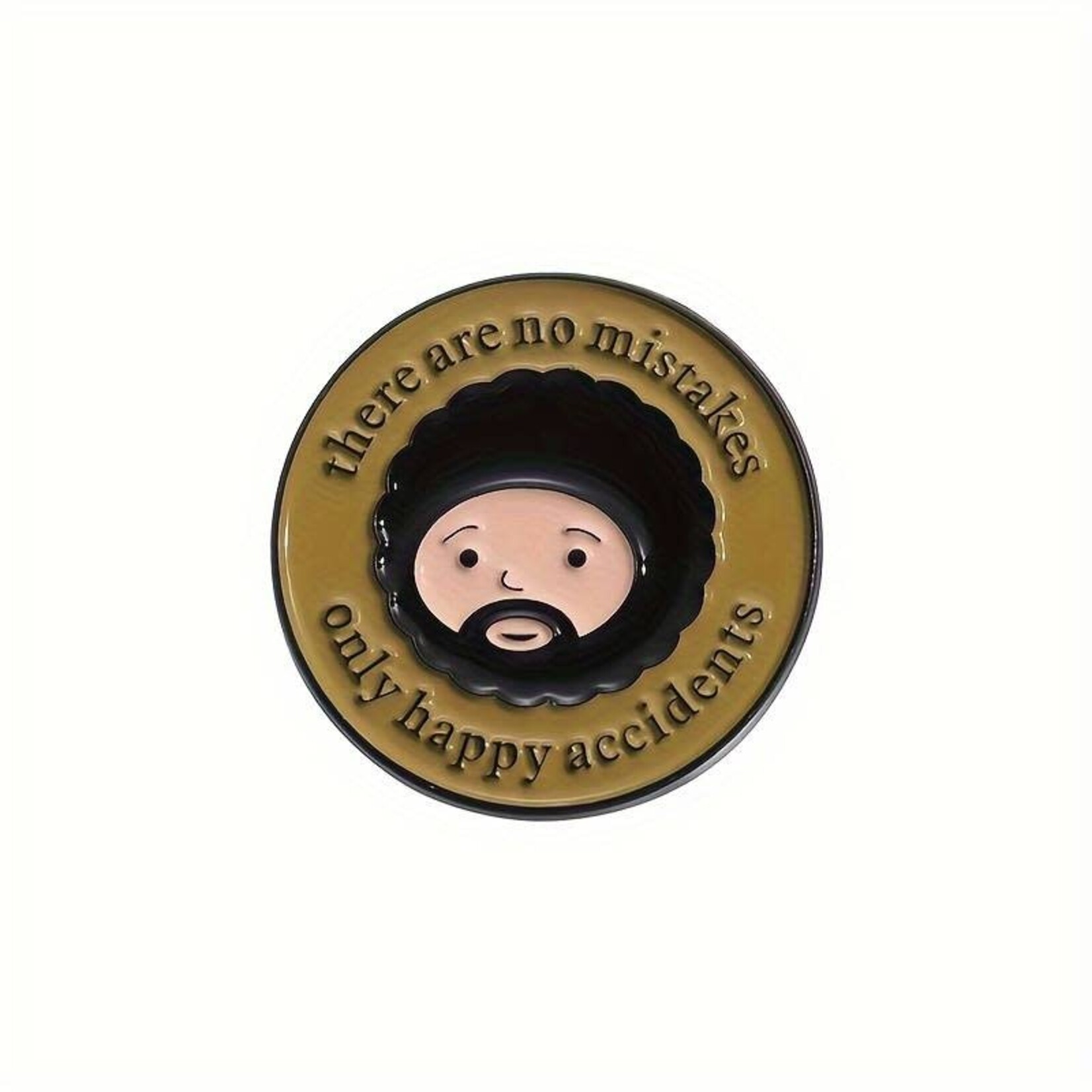 Pin (Enamel) - There Are No Mistakes, Only Happy Accidents (Bob Ross)
