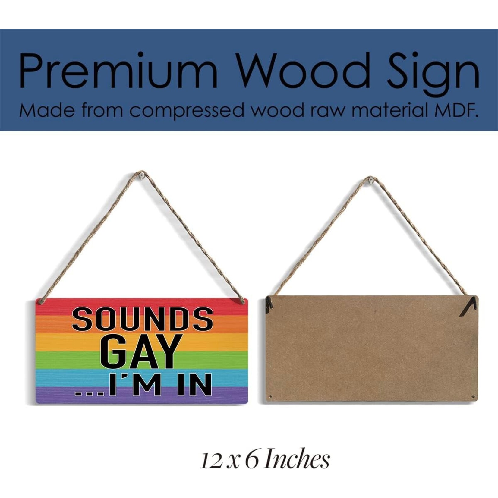 Sign (Wood) - Sounds Gay I’m In (LQBTQIA)