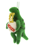 Ornament - Dinosaur With Ramen - Send Noods - Felted
