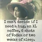 Magnet - I Can’t Decide If I Need A Hug, An XL Coffee, 6 Shots Of Vodka Or Two Weeks Of Sleep
