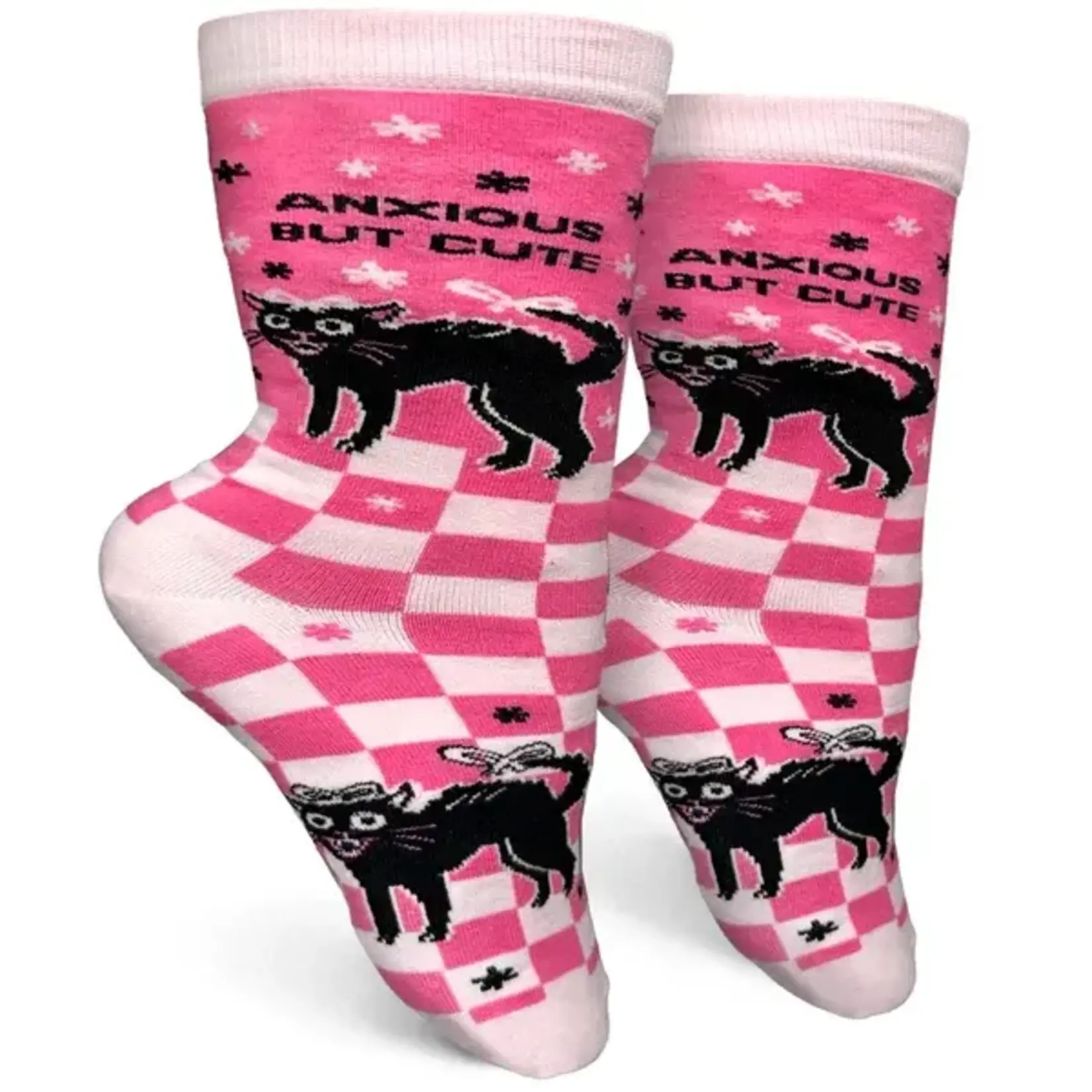 Socks (Womens) - Anxious But Cute (Cat)