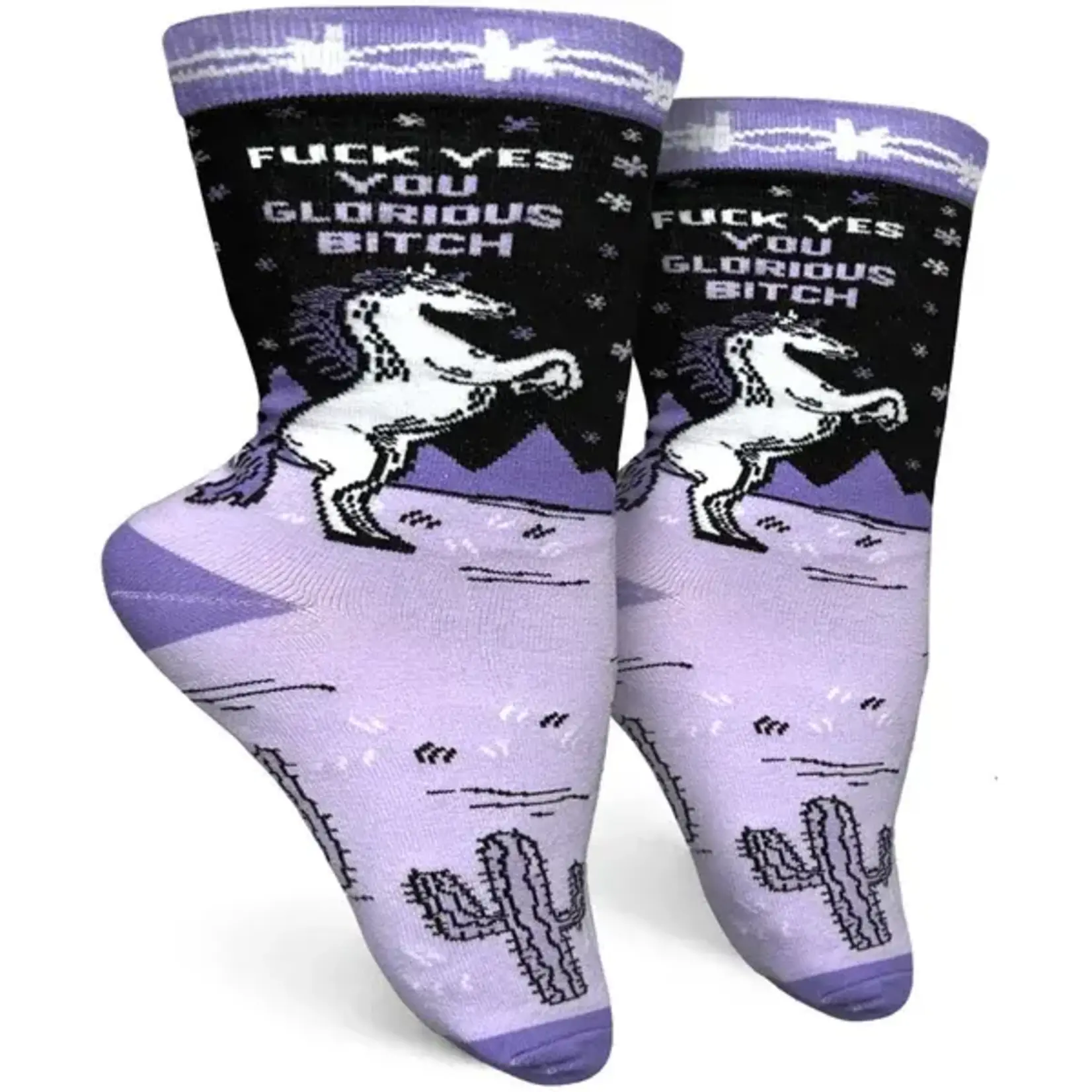 Socks (Womens) - Fuck Yes You Glorious Bitch (Horse)