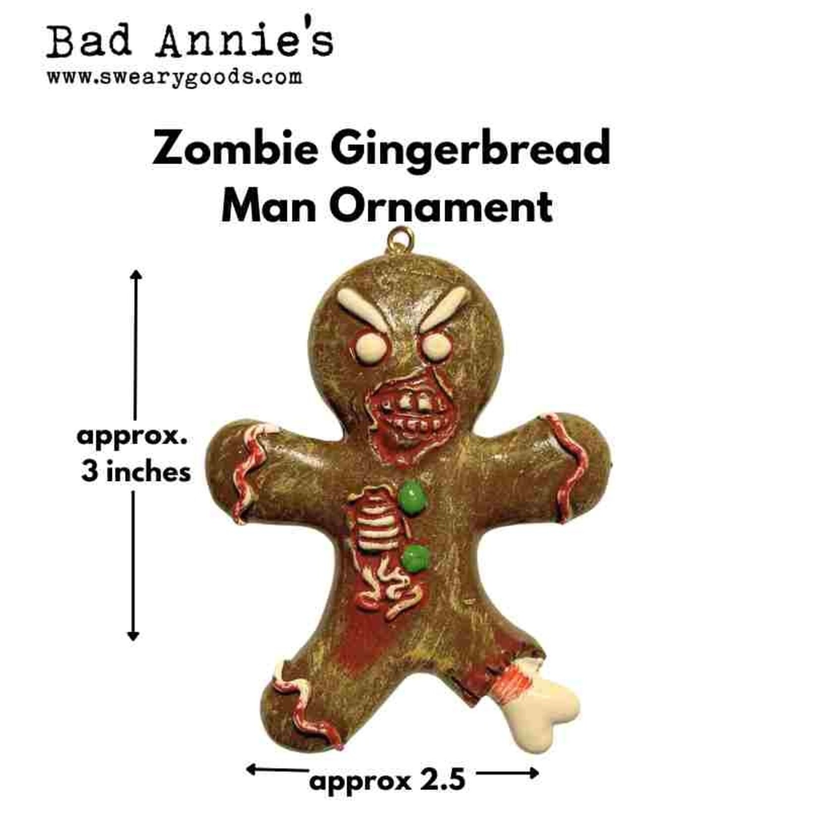 Ornament - Gingerbread Zombie