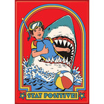 Magnet - Stay Positive (Shark) (Red)