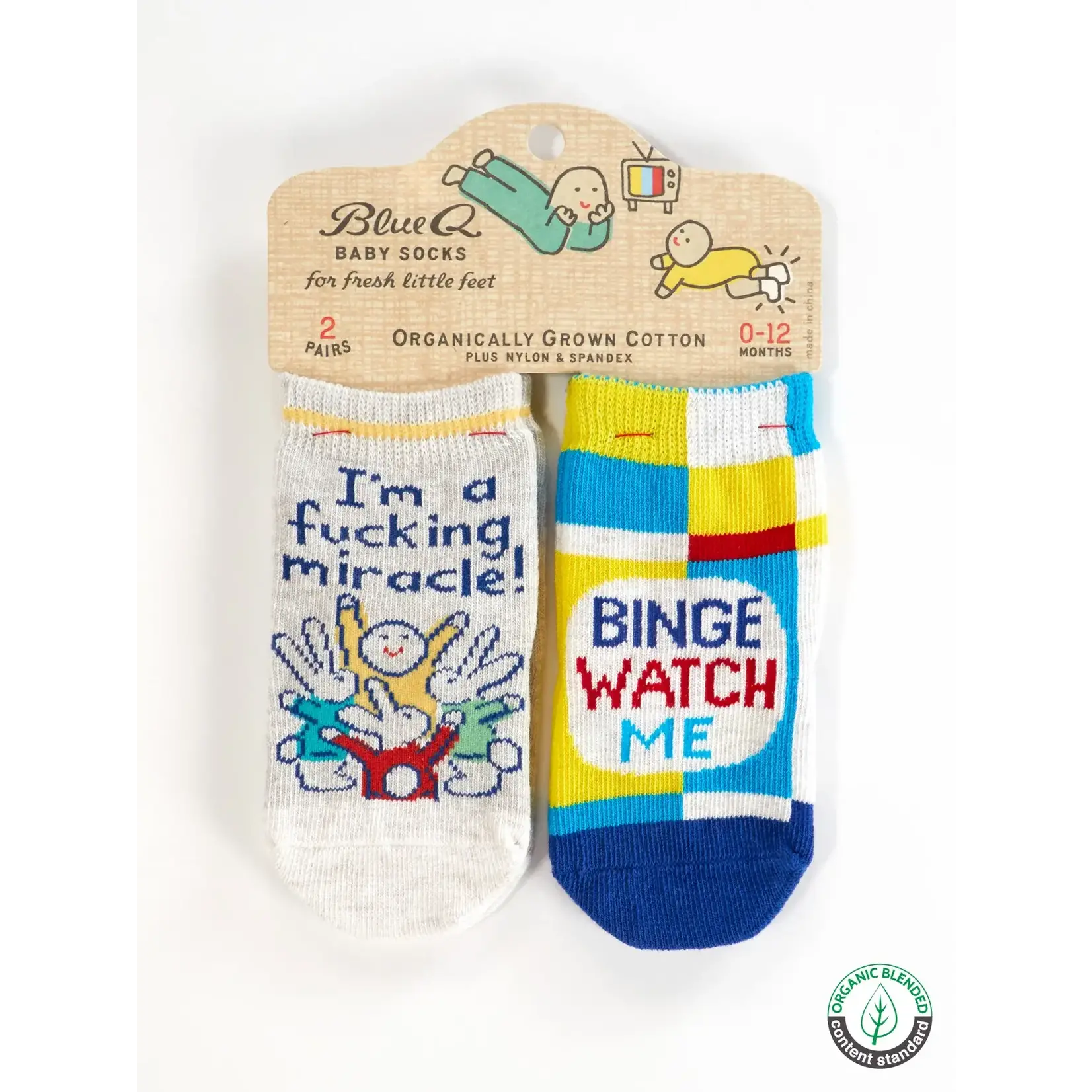 Socks (Baby) (2 Pair) - I’m A Fucking Miracle / Binge Watch Me