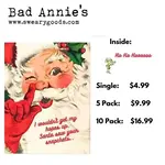 Card (Holiday) (5 Pack) - I wouldn't Get My Hopes Up. Santa Saw Your Snapchats.