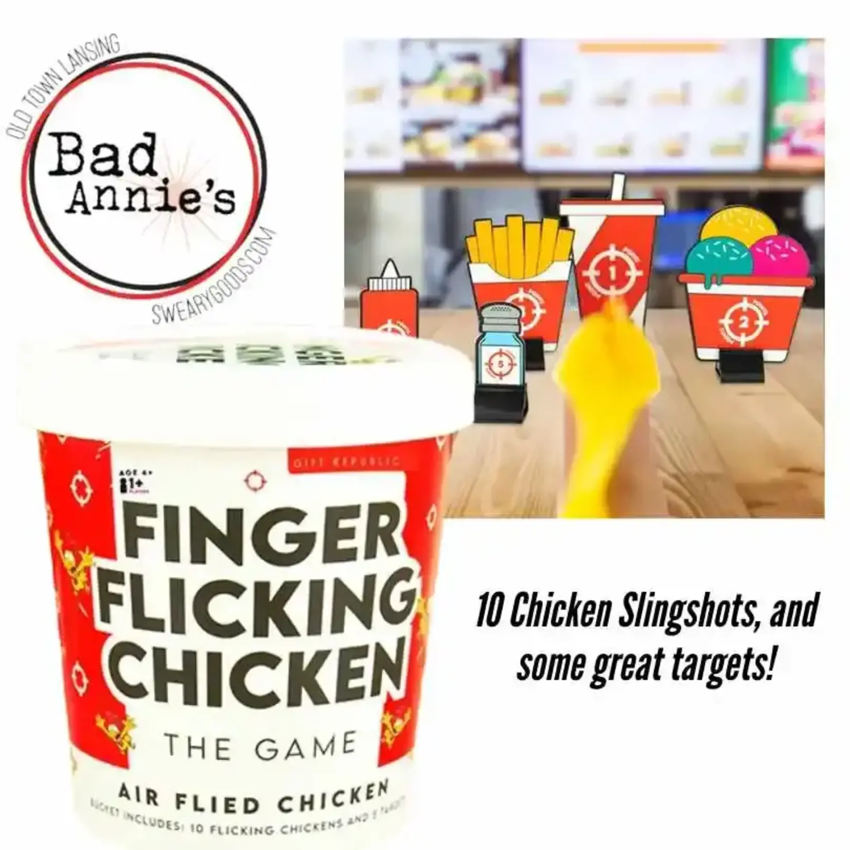 Chicken Flingers - Bucket With 10 Chickens & Targets