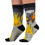 Socks (Unisex) - This Is Fine (Dog Drinking Coffee In Fire)