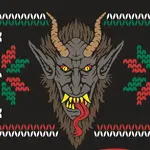 Socks (Unisex) - Krampus - On Black With Sweater Print