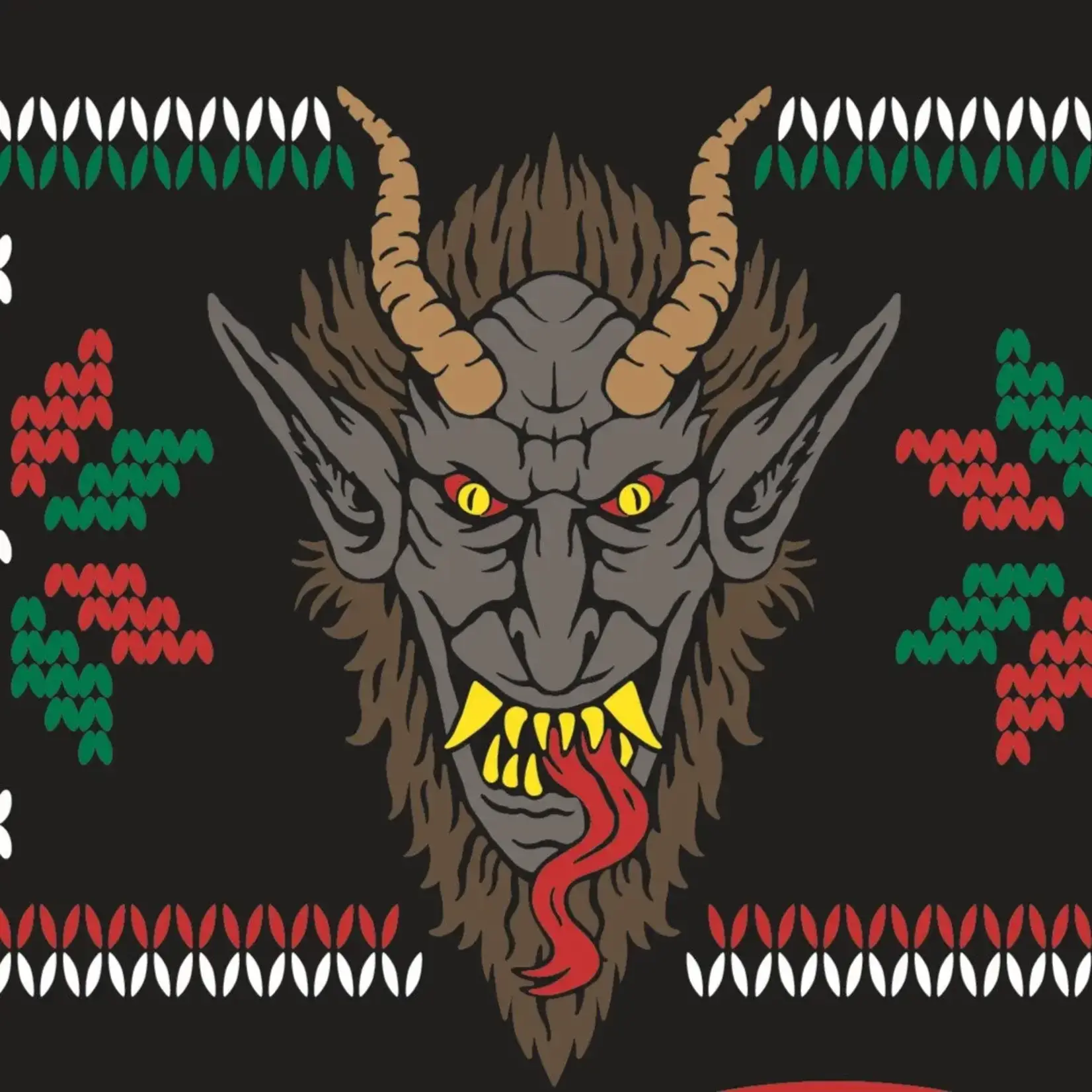 Socks (Unisex) - Krampus - On Black With Sweater Print