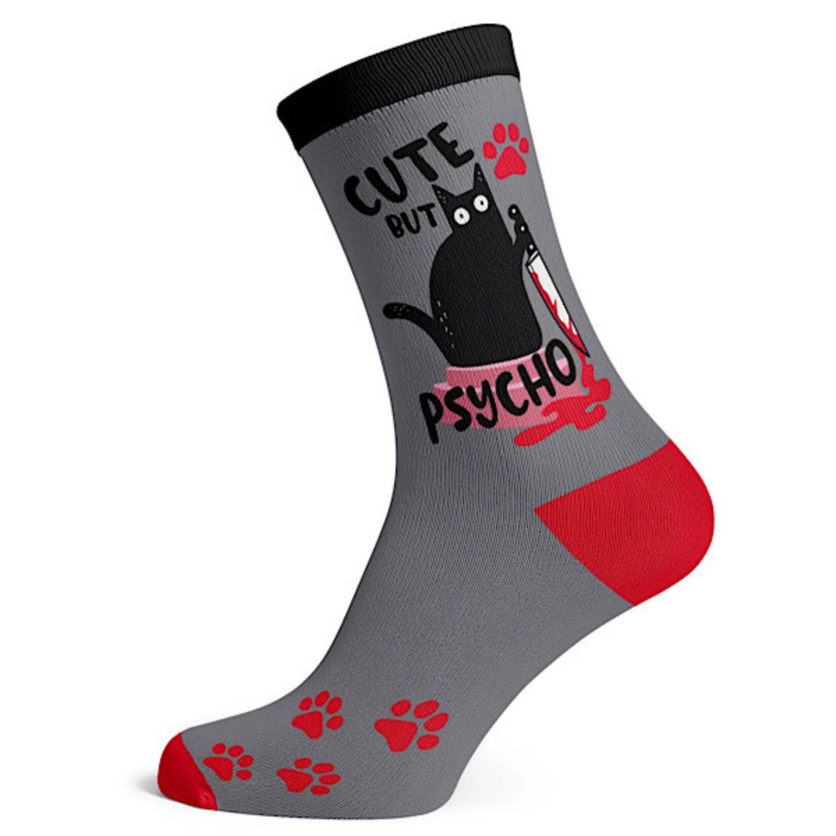 Socks (Womens) - Cute But Psycho (Cat With Knife)