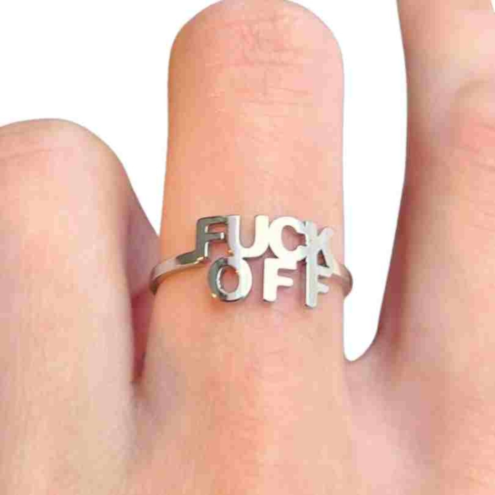 Ring - Fuck Off (Silver Adjustable)