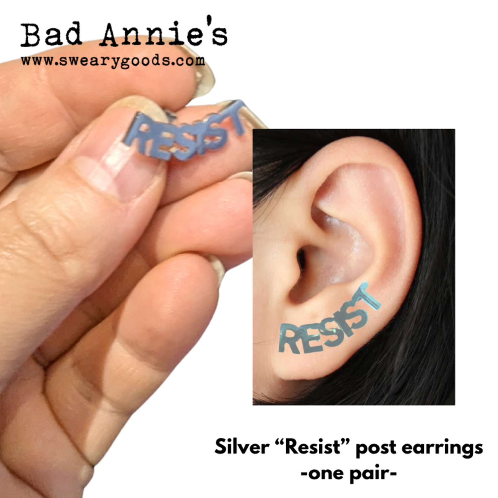Earrings - RESIST - Silver